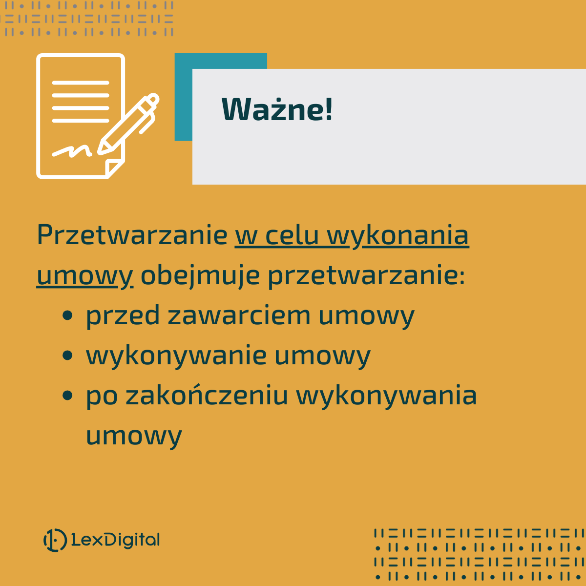 RODO. Co z danymi osobowymi w celu wykonania umowy?