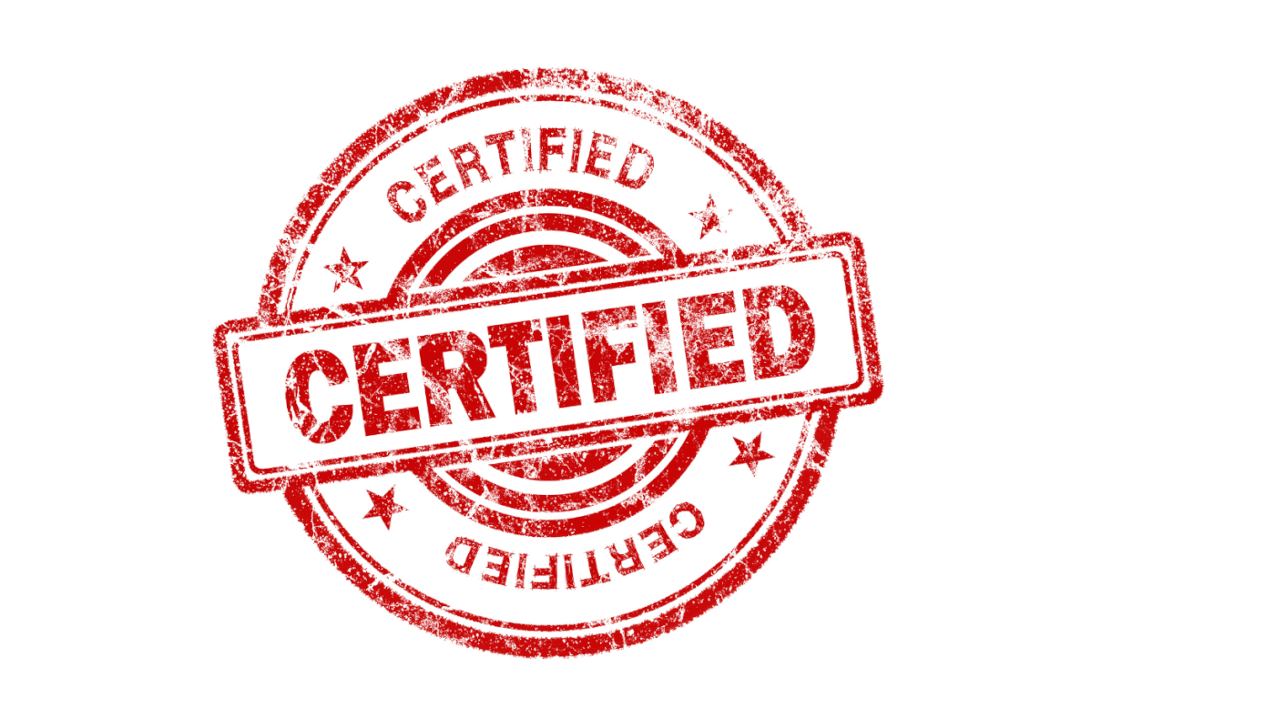 certyfikat, certified